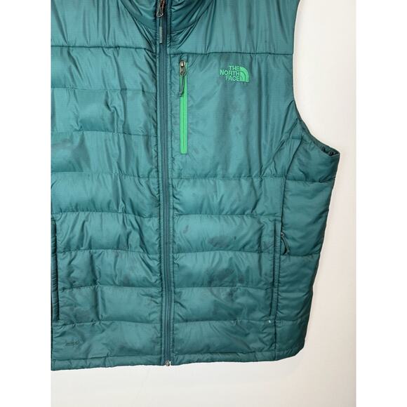 The North Face Vest Mens 2XL Green Aconcagua Down 550 Fill Puffer Full Zip XXL - Picture 3 of 13